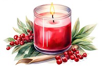 Christmas scented candle plant lingonberry celebration. AI generated Image by rawpixel.