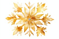 Gold snowflake brooch leaf white background. AI generated Image by rawpixel.
