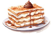 Tiramisu cake dessert pancake cream. AI generated Image by rawpixel.