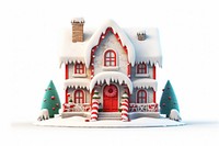 Christmas house gingerbread christmas white background. AI generated Image by rawpixel.
