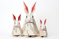 Cute family rabbit paper art white background. AI generated Image by rawpixel.