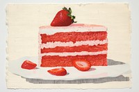 Strawberry dessert fruit food cake. AI generated Image by rawpixel.