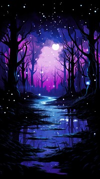 Forest outdoors nature purple. AI generated Image by rawpixel.