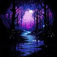 Forest outdoors nature purple. AI generated Image by rawpixel.