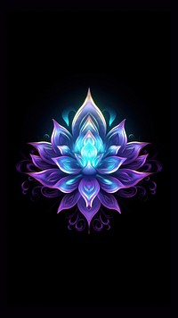 Lotus pattern flower purple. AI generated Image by rawpixel.
