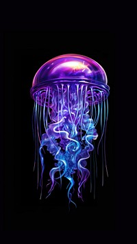 Jellyfish invertebrate illuminated underwater. AI generated Image by rawpixel.