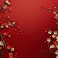 Chinese New Year card pattern flower plant. AI generated Image by rawpixel.