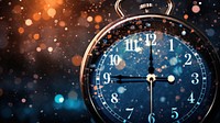 Happy new year 2023 clock space night. AI generated Image by rawpixel.