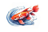 Koi fish koi animal white background. AI generated Image by rawpixel.