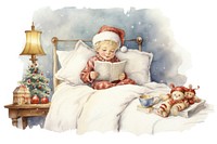 Christmas bedtime story furniture baby representation. AI generated Image by rawpixel.