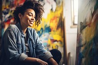 African American woman painting adult art. AI generated Image by rawpixel.