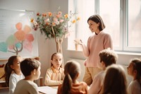 Teacher child adult class. AI generated Image by rawpixel.
