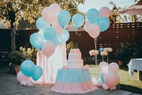 Gender reveal party wedding dessert balloon. AI generated Image by rawpixel.