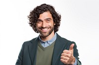 Man portrait smiling finger. AI generated Image by rawpixel.