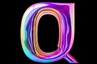 PNG Alphabet q shape iridescent purple number text. AI generated Image by rawpixel.