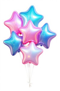 Star balloons white background lightweight celebration. 