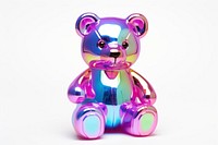 Teddy bear purple toy white background. AI generated Image by rawpixel.
