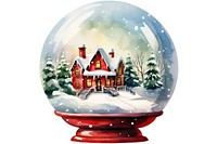 Christmas snow globe architecture illuminated celebration. AI generated Image by rawpixel.