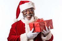 African American Santa Claus christmas portrait smiling. 