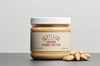 Peanut butter jar mockup, food packaging psd