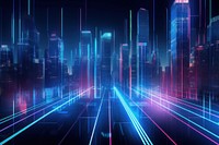 Ascending colorful glowing lines city backgrounds light. AI generated Image by rawpixel.