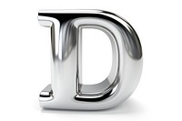 Alphabet d shape silver text white background. AI generated Image by rawpixel.
