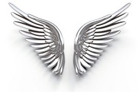 Angle wing silver white background accessories. AI generated Image by rawpixel.