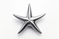 Starfish icon symbol chrome white background. AI generated Image by rawpixel.