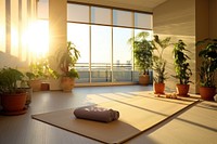 Yoga therapy architecture building window. AI generated Image by rawpixel.