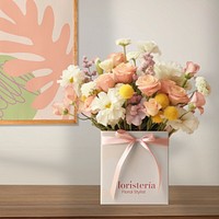 Flower bouquet mockup, business psd