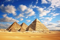 Pyramids architecture landscape landmark. AI generated Image by rawpixel.