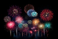 Fireworks celebration black background illuminated. AI generated Image by rawpixel.