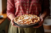 Female holding applepie dessert food cake. AI generated Image by rawpixel.