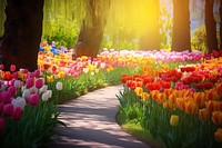 Flower garden tulip outdoors. AI generated Image by rawpixel.