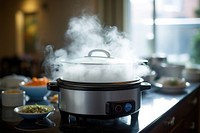 Rice cooker appliance steam dish. AI generated Image by rawpixel.