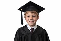Boy wearing graduation gown student white background intelligence. AI generated Image by rawpixel.