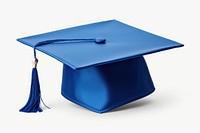 Graduation cap blue white white background intelligence certificate. AI generated Image by rawpixel.