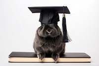 Graduation mammal animal rabbit. AI generated Image by rawpixel.