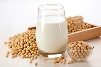 Soymilk withe soybeans food refreshment ingredient. AI generated Image by rawpixel.