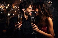 New year party champagne adult fun. AI generated Image by rawpixel.