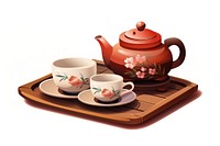 Traditional Chinese tea set teapot saucer cup. 