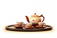 Traditional Chinese tea set porcelain teapot saucer. AI generated Image by rawpixel.