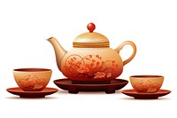 Traditional Chinese tea set porcelain pottery teapot. AI generated Image by rawpixel.