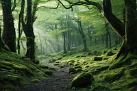 Green forest landscape vegetation woodland. AI generated Image by rawpixel.