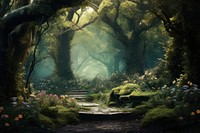 Nature landscape forest vegetation. AI generated Image by rawpixel.