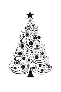 Christmas white line tree. AI generated Image by rawpixel.