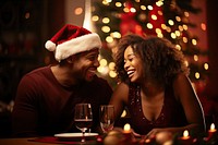 Black couple celebrating Christmas christmas adult happy. AI generated Image by rawpixel.