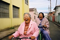 Puerto rican laughing bicycle vehicle. AI generated Image by rawpixel.
