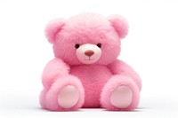 Pink bear doll cartoon toy white background. AI generated Image by rawpixel.