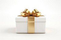 Gift white gold white background. AI generated Image by rawpixel.